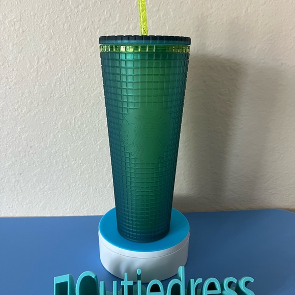 Starbucks Other - Starbucks Emerald Textured Tumbler with Neon Straw